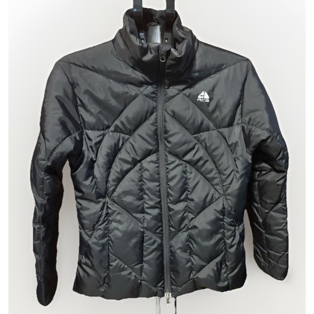 Nike Womens M Black Goose Down ACG Puffer Jacket Pockets Outdoor Ski Hiking Warm